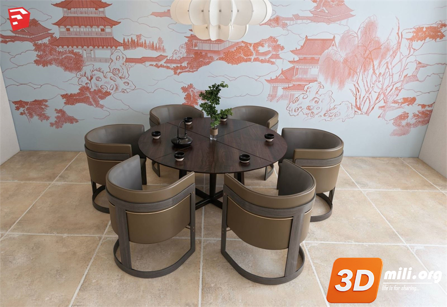 Dining Table Set Skp Files